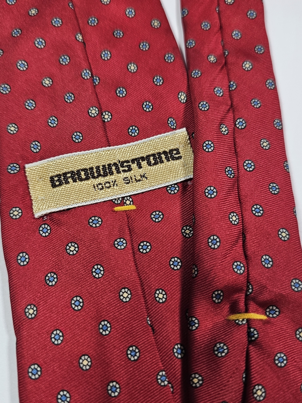 Men's Maroon Micro-Pattern Tie - Picture 5 of 7